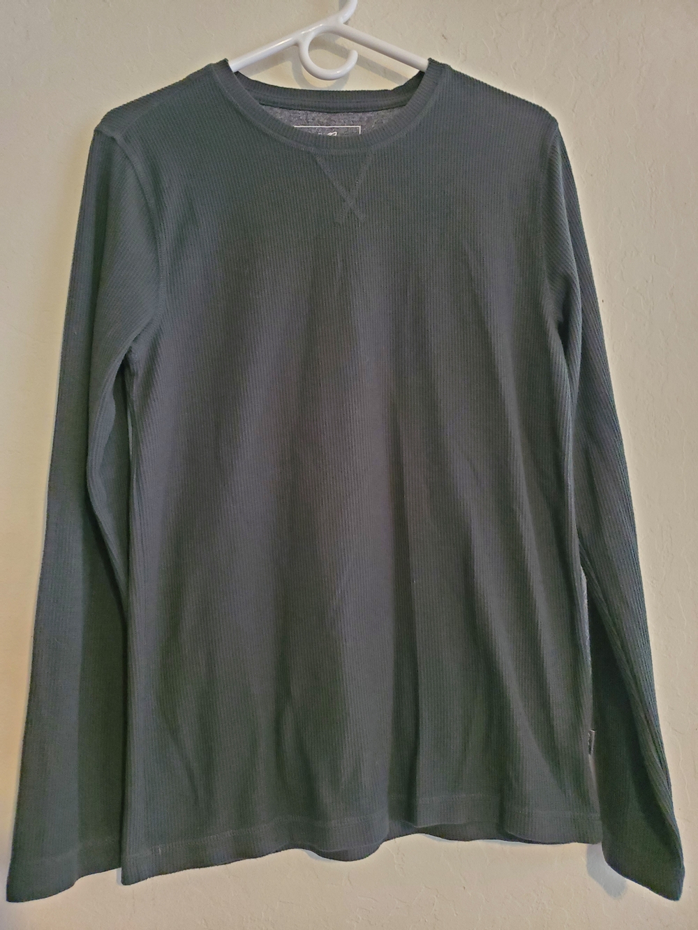 Eddie Bauer Men's Sleep Shirt Long-Sleeve Thermal Crewneck - Dark Green